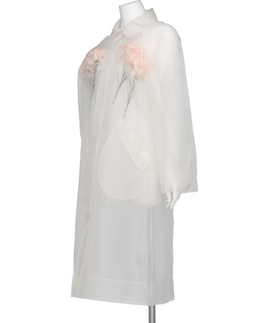 SHEER STUFFED CARNATION CAR COAT