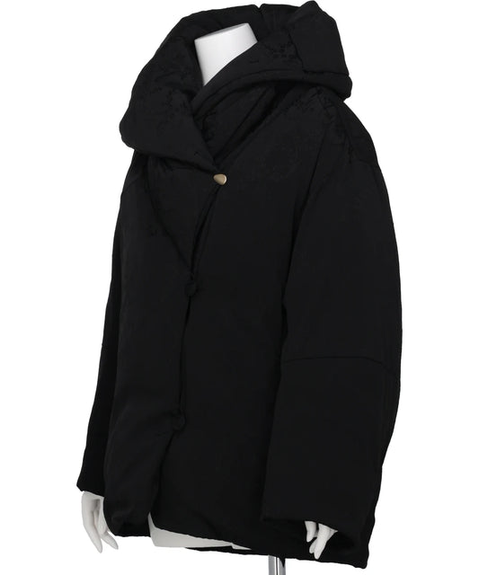 FLORAL JACQUARD ROUNDED DOWN JACKET