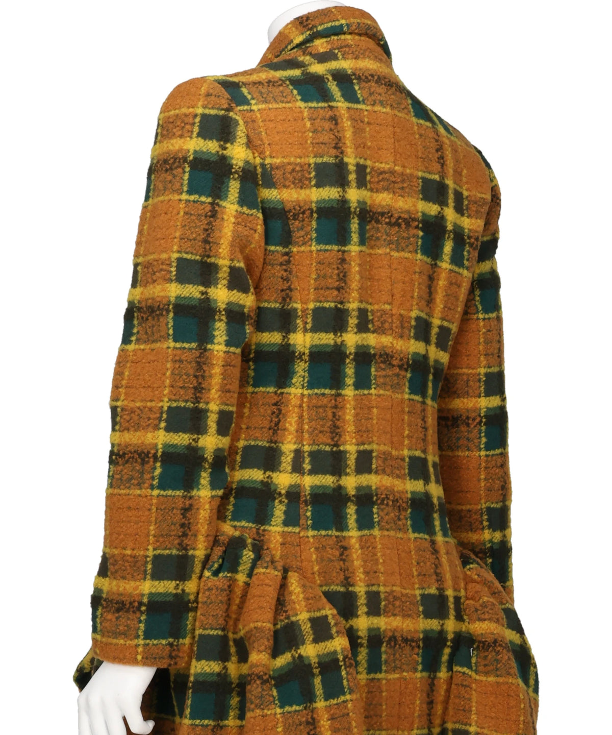 BIG CHECK LOW-LAPEL COAT DRESS
