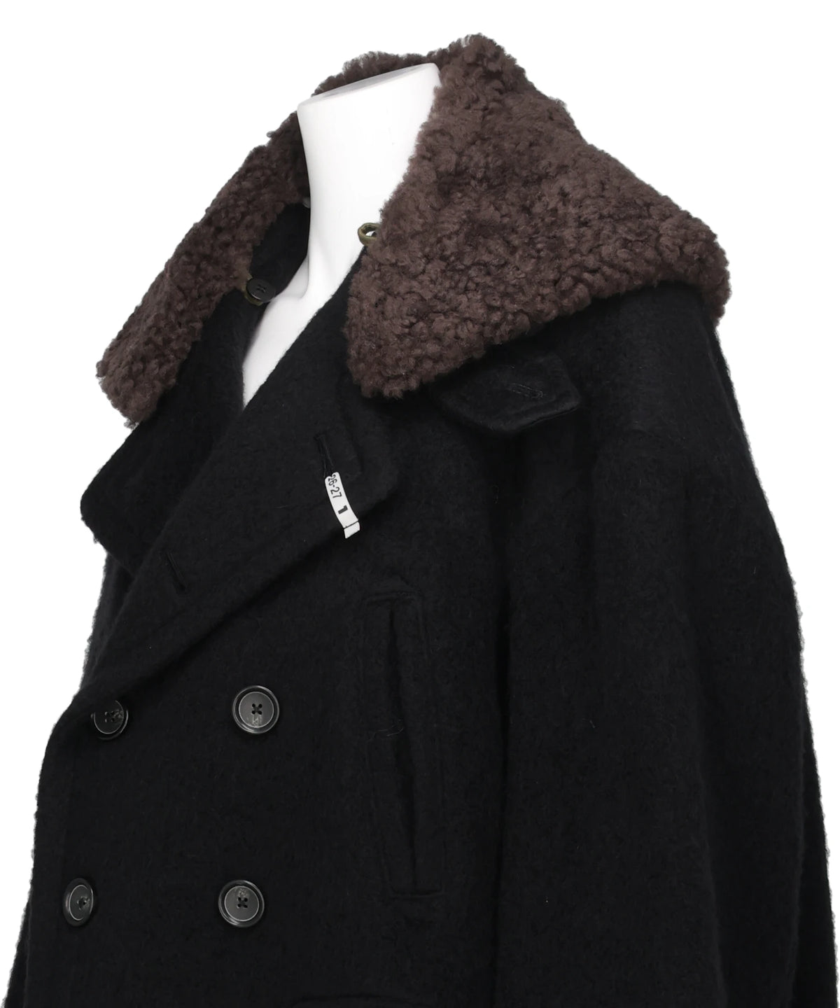 DETACHABLE COLLAR SHAGGY COAT