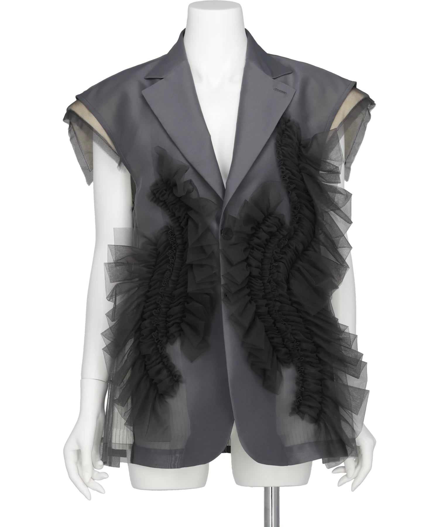 Chika Kisada(チカ キサダ)TULLE SLEEVELESS JACKET – MIDWEST Chika Kisada(チカ キサダ)TULLE SLEEVELESS JACKET – MIDWEST