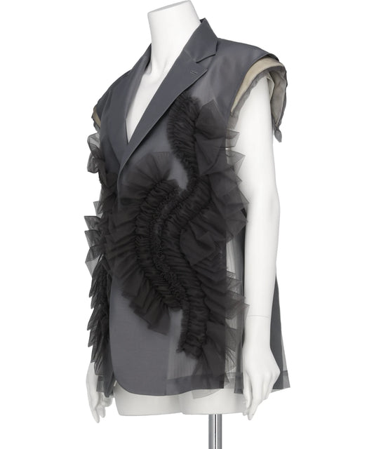 TULLE SLEEVELESS JACKET