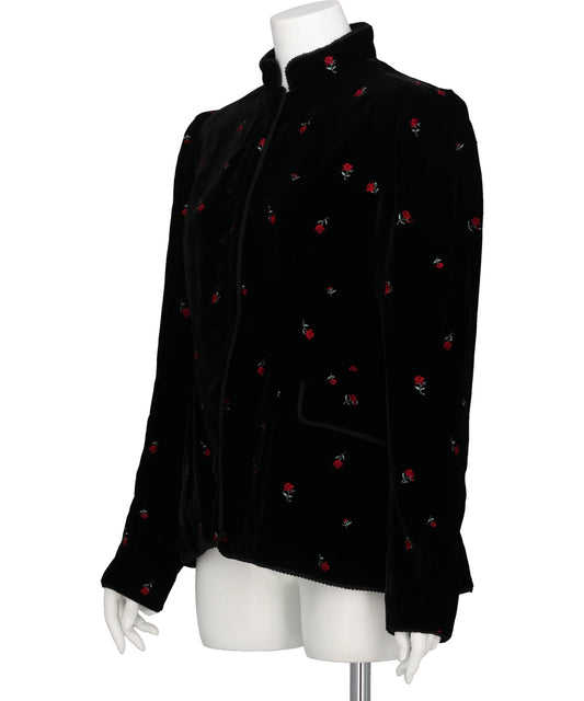 ROSE EMBROIDERED VELVET JACKET