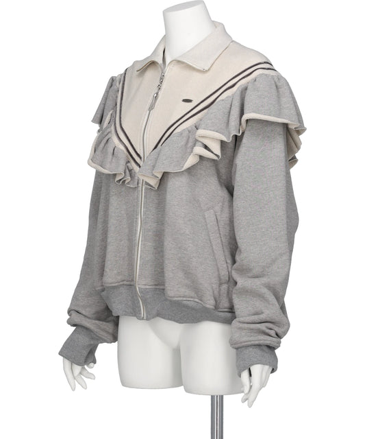 FRILL JERSEY TRACK JACKET