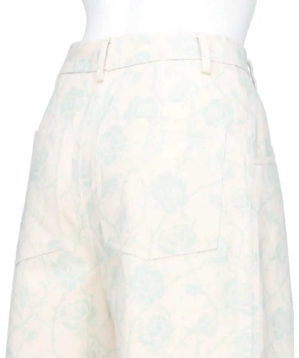 PRINTED DENIM TROUSERS