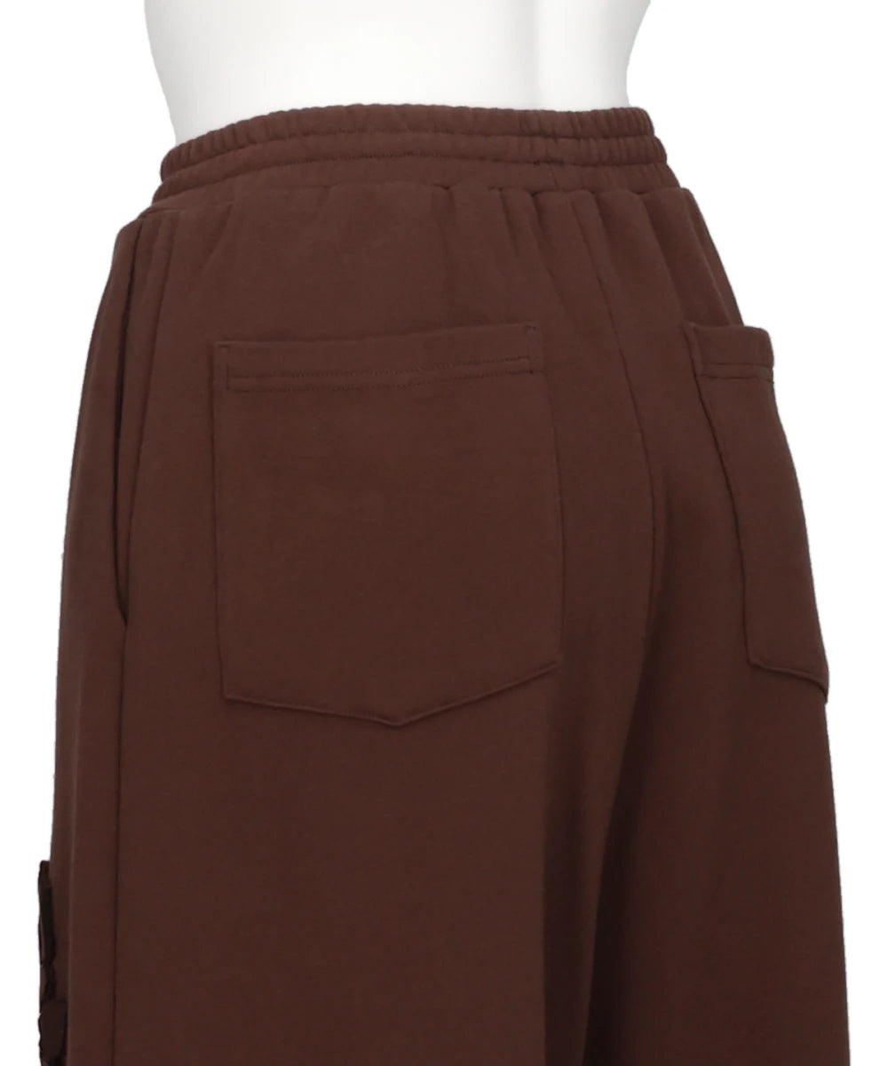 FLOWER APPLIQUE JERSEY PANTS