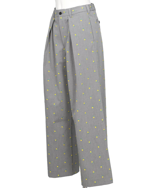 FLOWER EMBROIDERY SLACKS