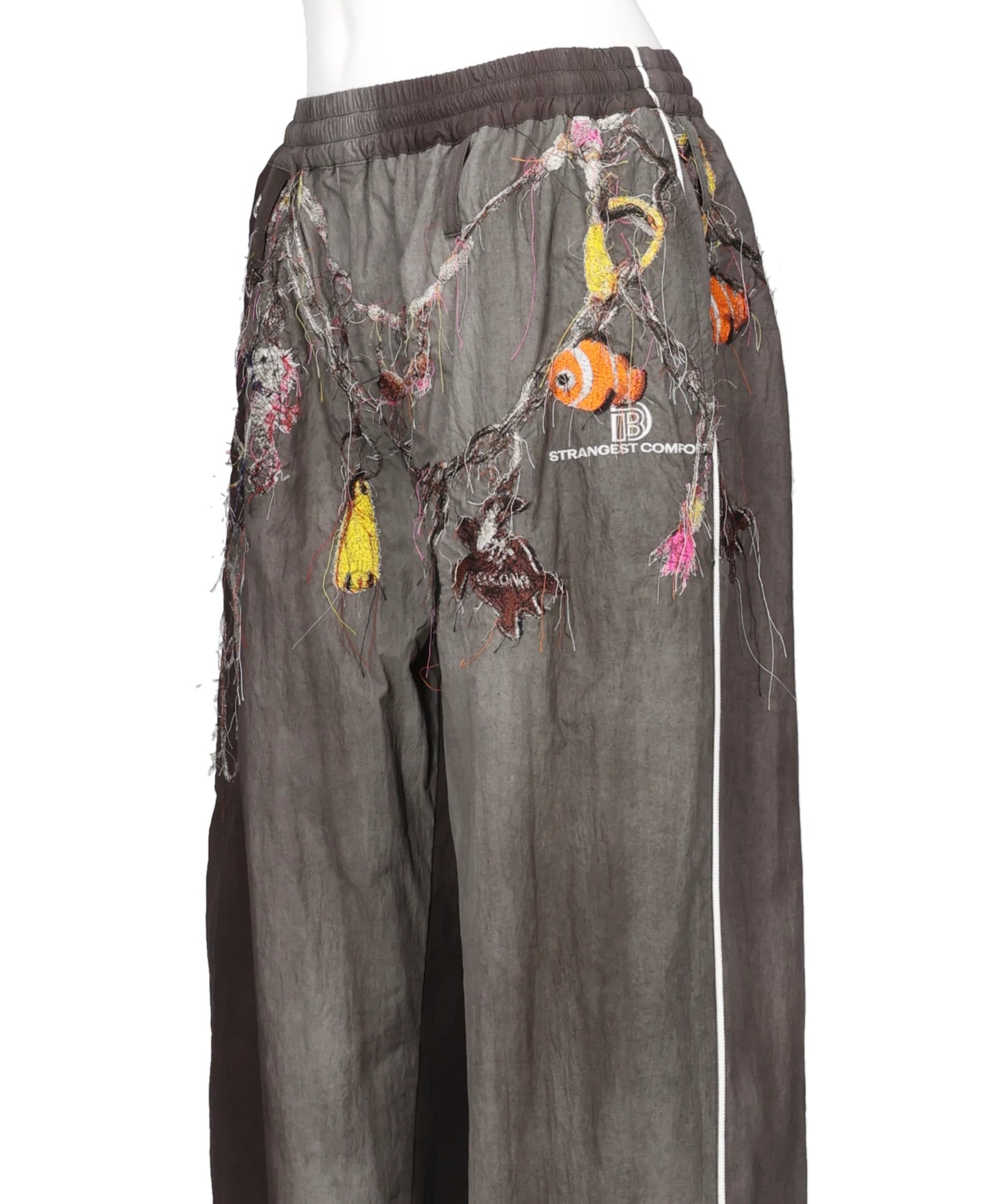 EMBROIDERED CHAIN TRACK PANTS