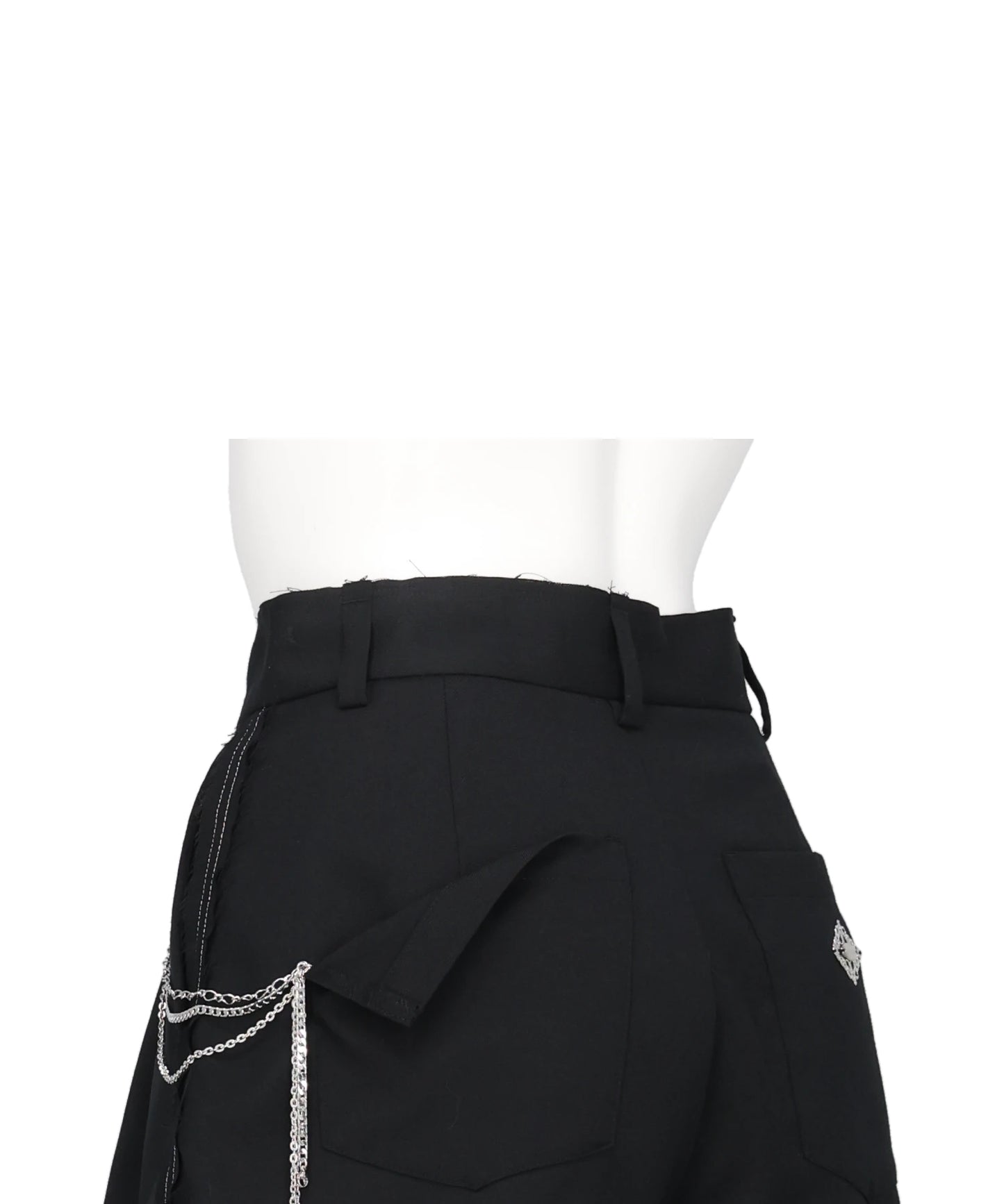 SEAM FRAYED DROPPED CHAIN CULOTTES PANTS