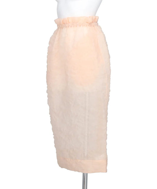 ELASTICATED GATHERED RUFFLE WAIST TULIP SKIRT
