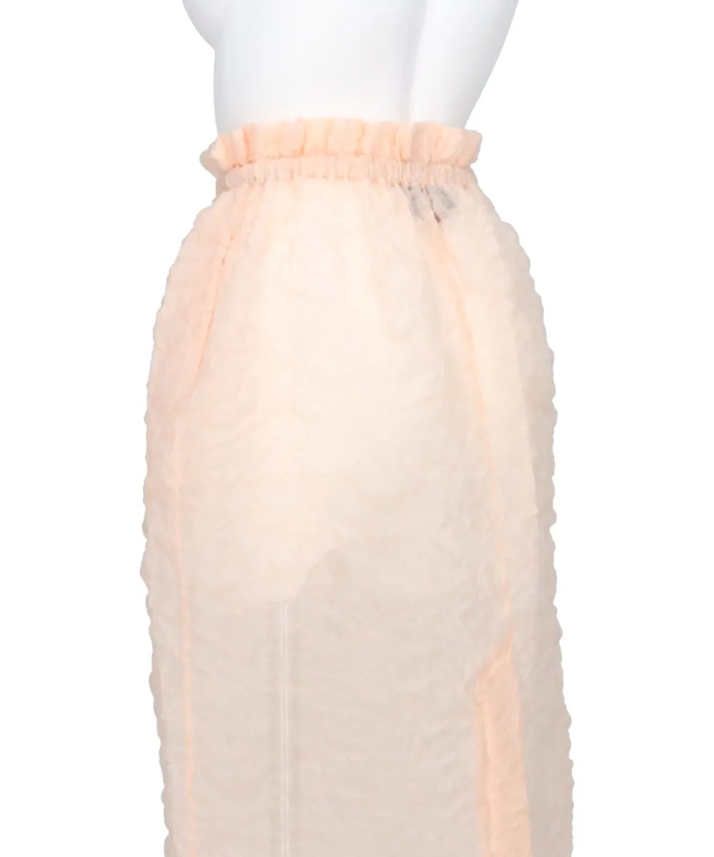 ELASTICATED GATHERED RUFFLE WAIST TULIP SKIRT