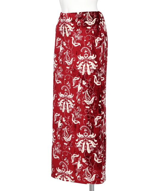 VELOUR JERSEY I-LINE SKIRT