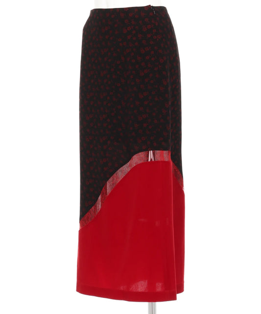 CUPRO TRIACETATE FLORAL JACQUARD SKIRT