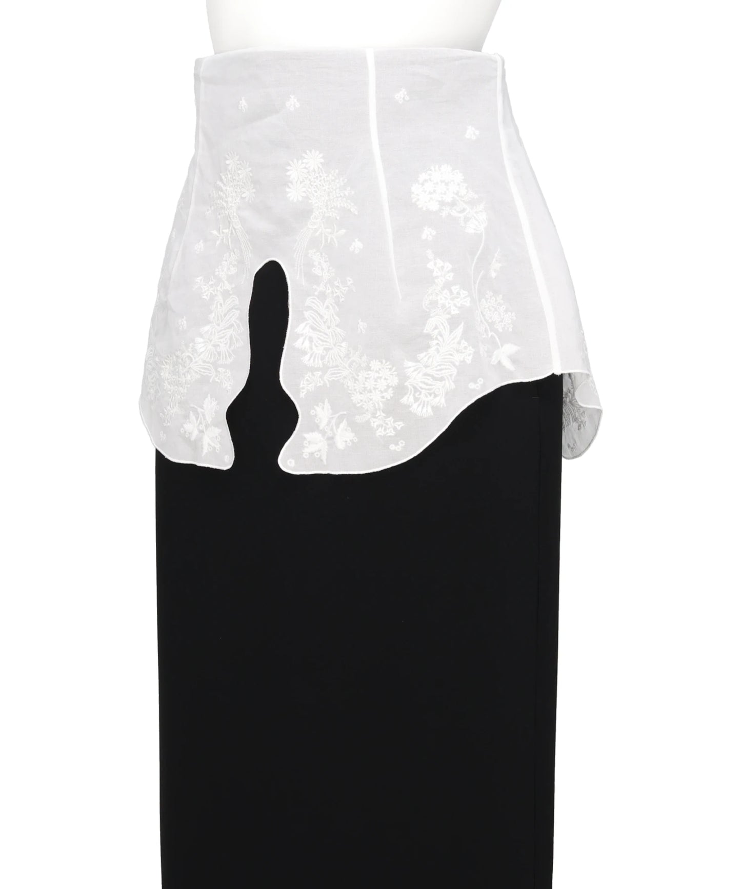 TRIACETATE GEORGETTE EMBROIDERYPEPLUM SKIRT