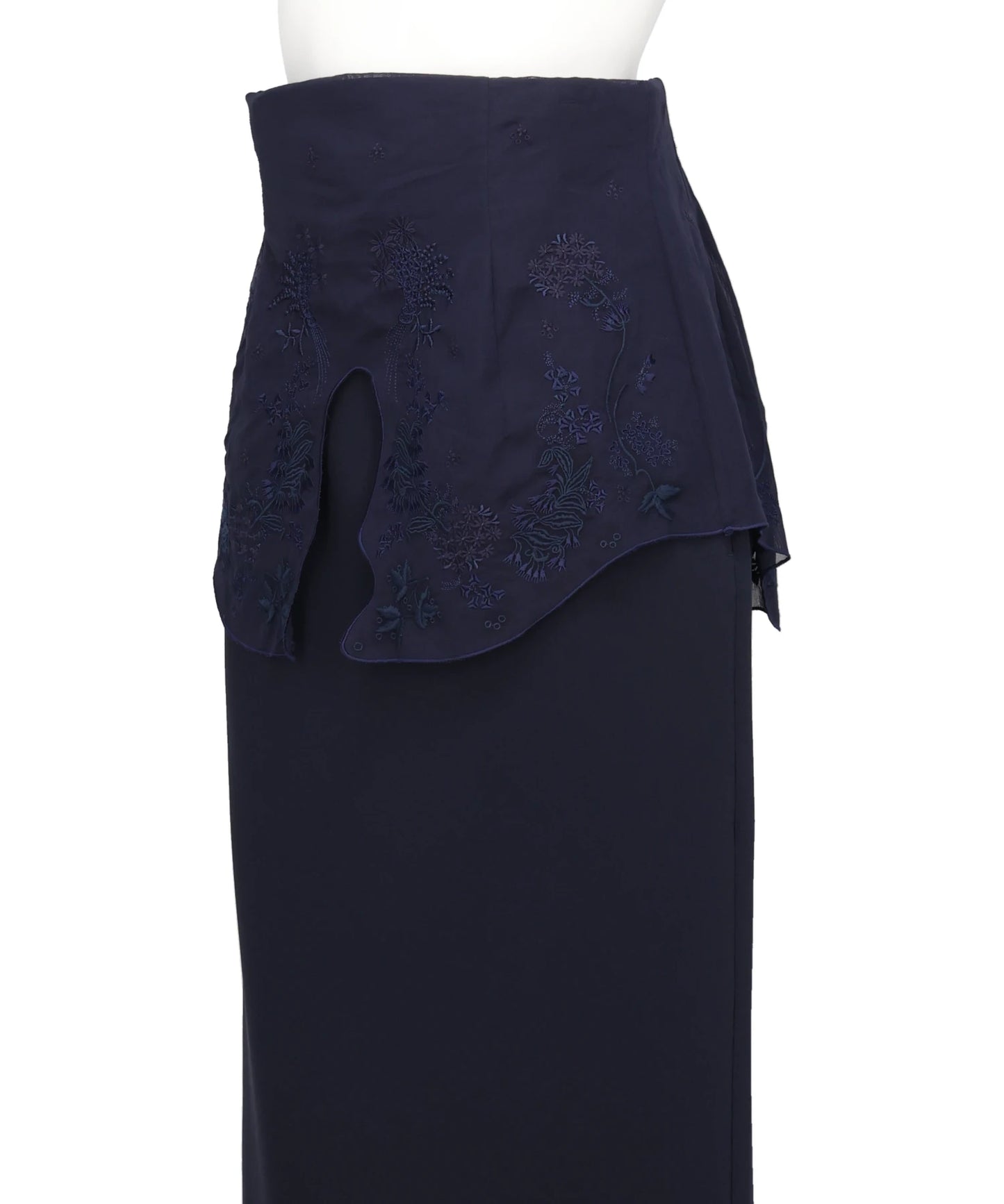 TRIACETATE GEORGETTE EMBROIDERYPEPLUM SKIRT