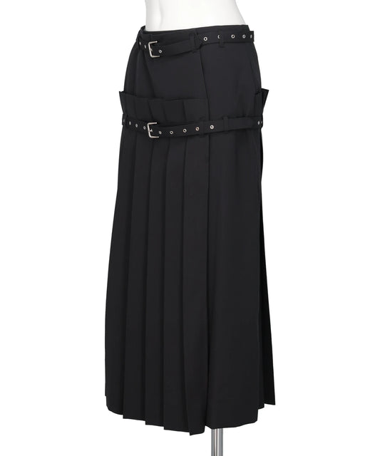 PLEATED WRAP MIDI SKIRT