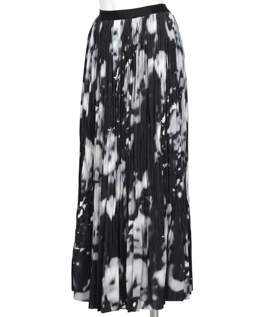 BOKASHI PRINT PLEATED SKIRT