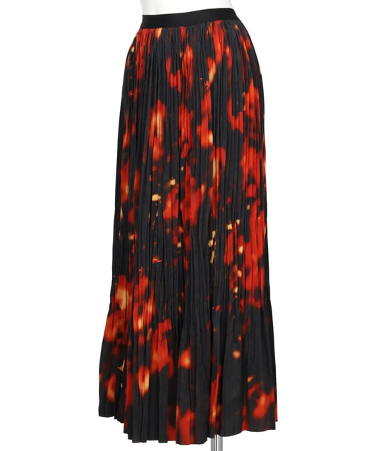 BOKASHI PRINT PLEATED SKIRT