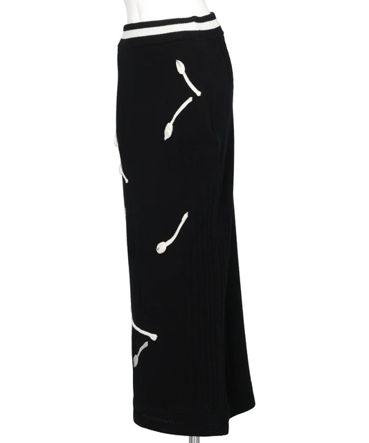 3D FLORAL MOTIF KNIT SKIRT