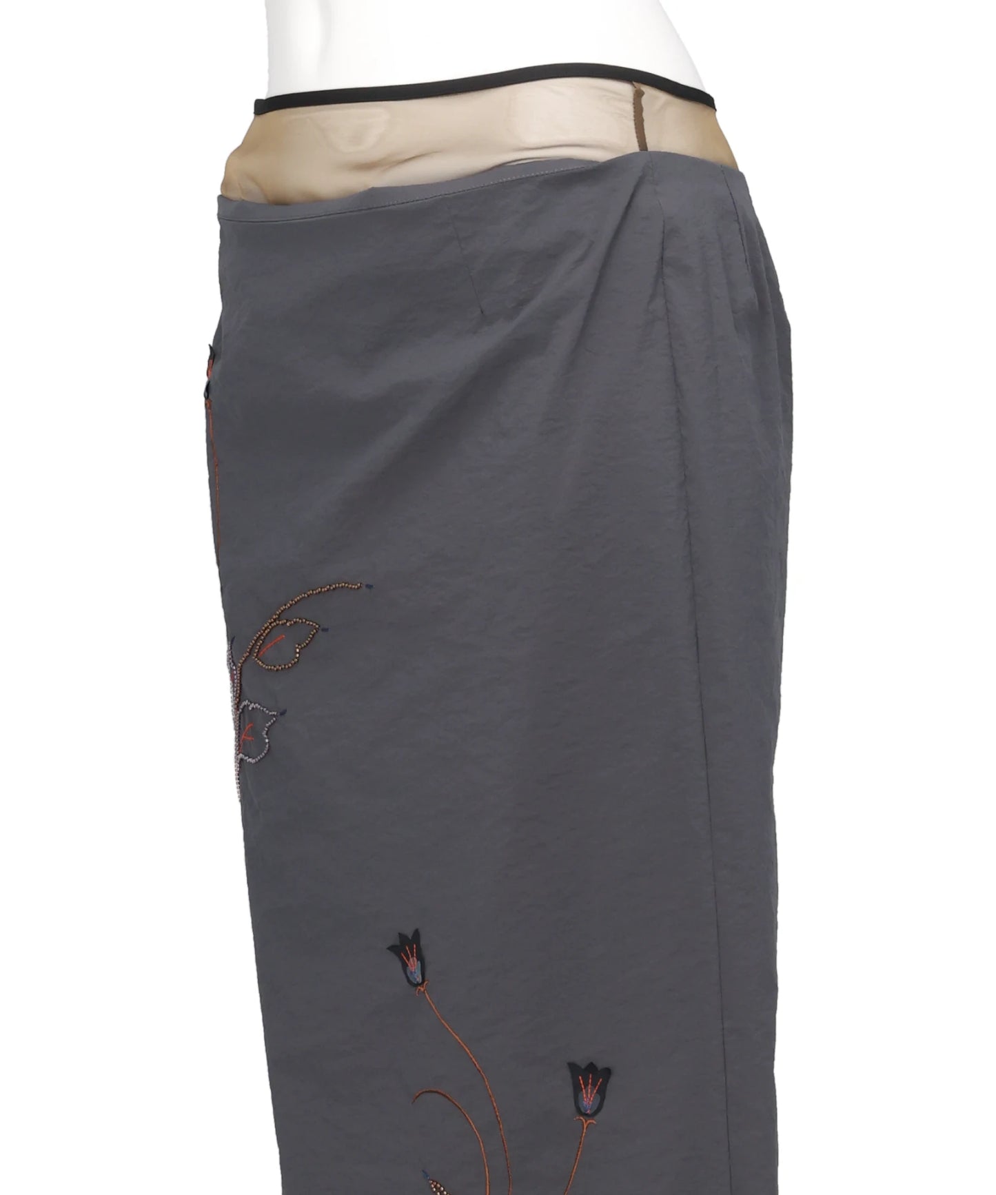 STRETCH BEADED DETAIL SKIRT