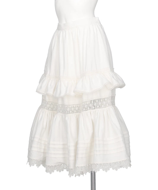 TIERED LACE FRILL SKIRT