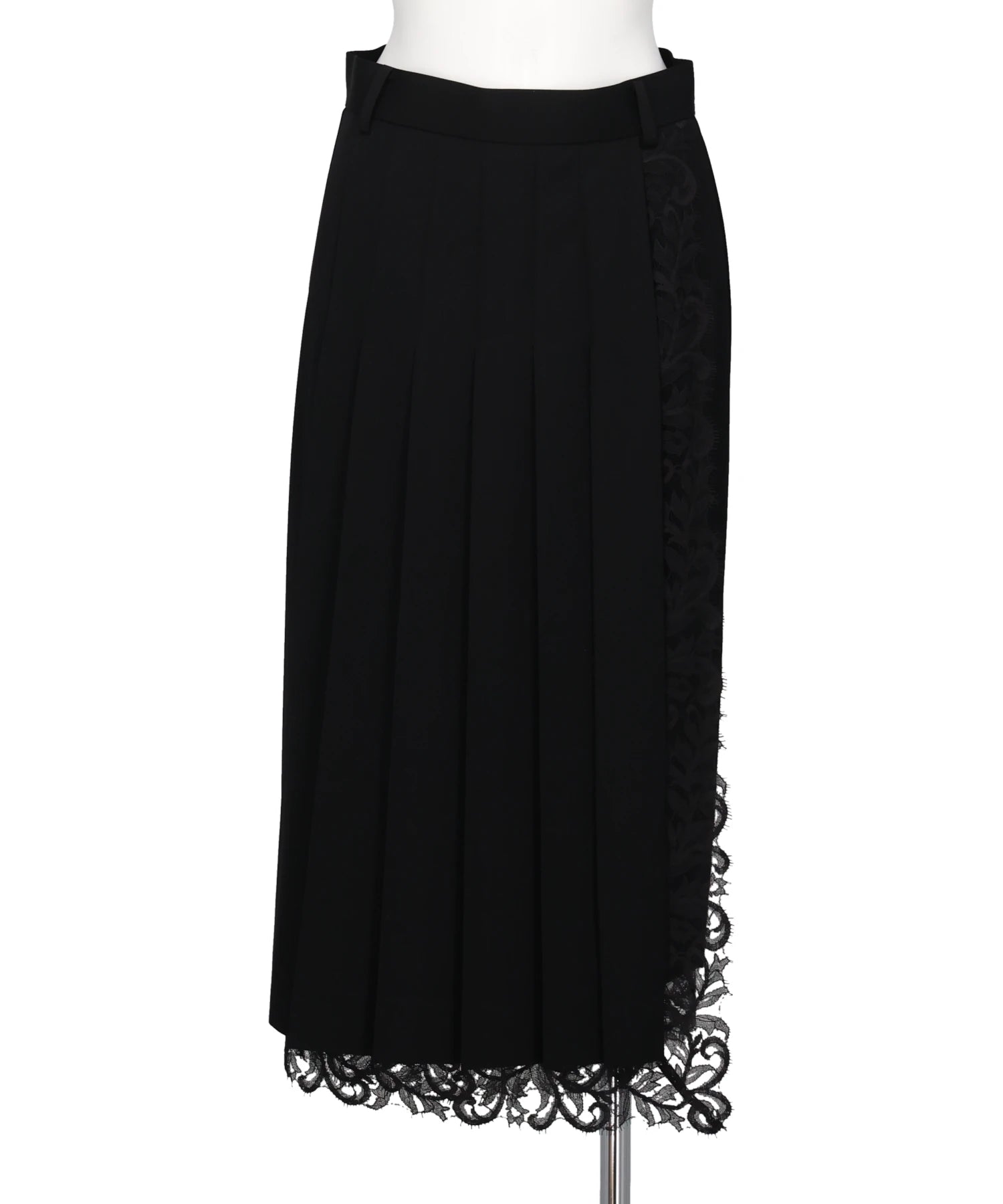 FINE WOOL PLEATED SKIRT WITH LACE TRIM – MIDWEST ONLINE STORE