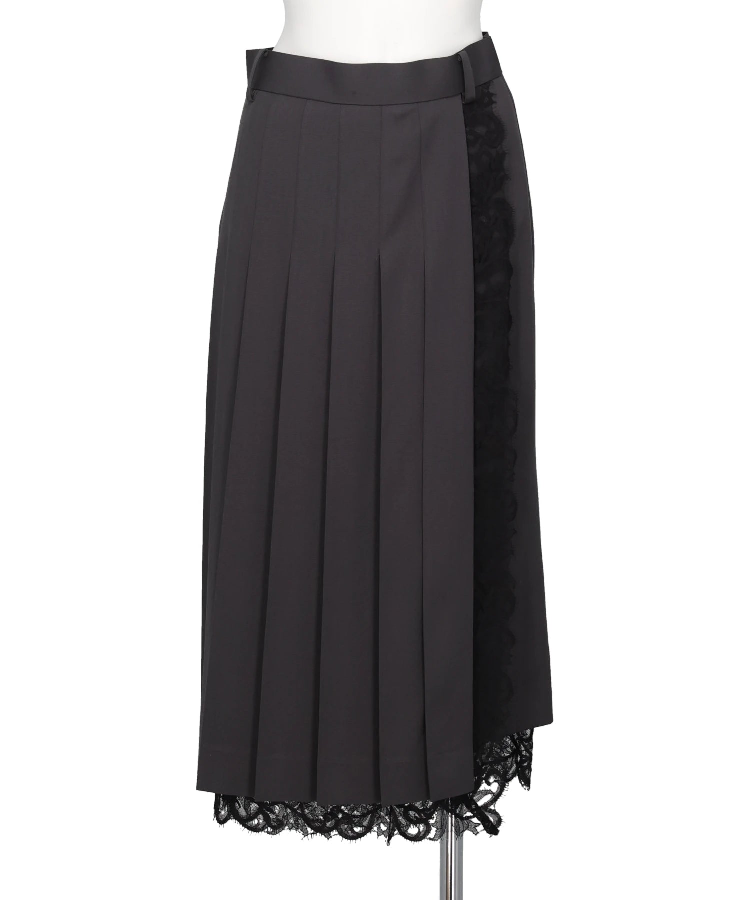FINE WOOL PLEATED SKIRT WITH LACE TRIM – MIDWEST ONLINE STORE