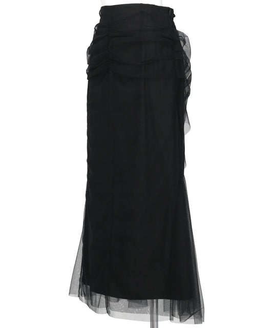 TULLE-PANELED SKIRT