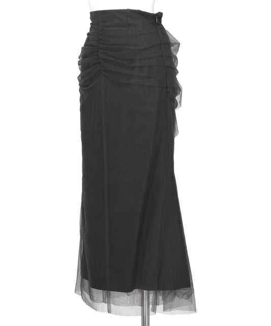TULLE-PANELED SKIRT
