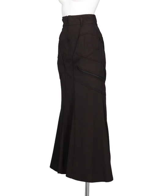 PIGMENT WASHED ZIP PANEL MERMAID SKIRT