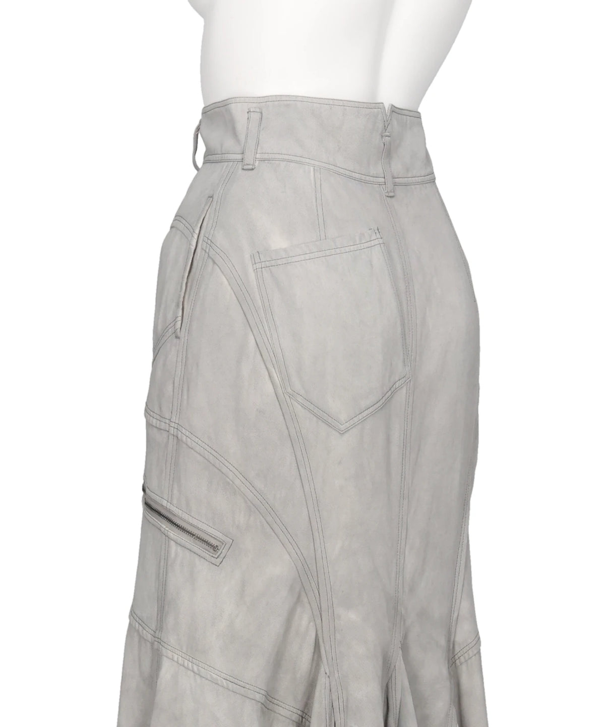 PIGMENT WASHED ZIP PANEL MERMAID SKIRT