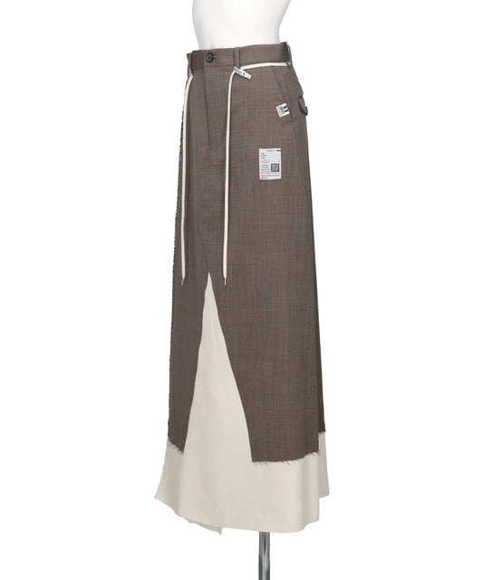 WOOL SLACKS COMBINED SKIRT