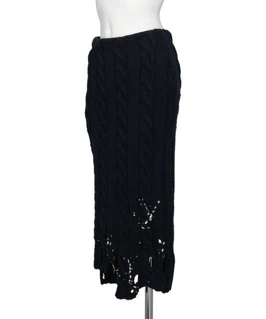PS26AW-007 DISTRESSED KNIT SKIRT