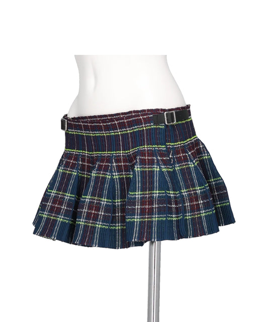 COUNTER TARTAN MINI WRAP SKIRT