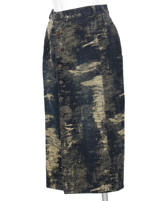 DENIM SKIRT - INDIGO BEIGE