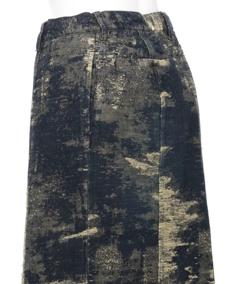 DENIM SKIRT - INDIGO BEIGE