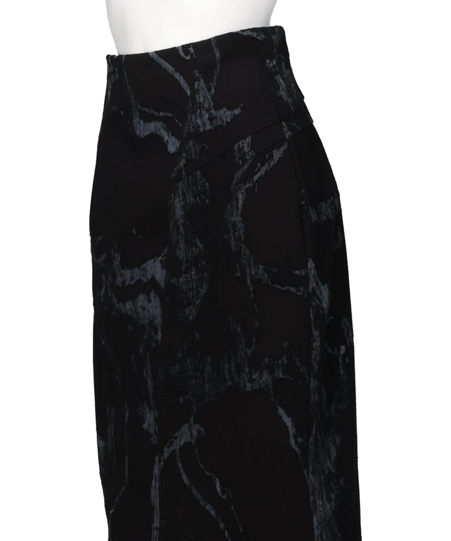 DENIM FASCIA MAPPING SKIRT