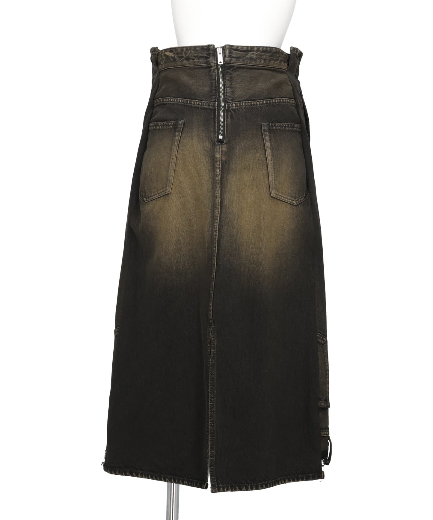 DISTRESSED DENIM SKIRT