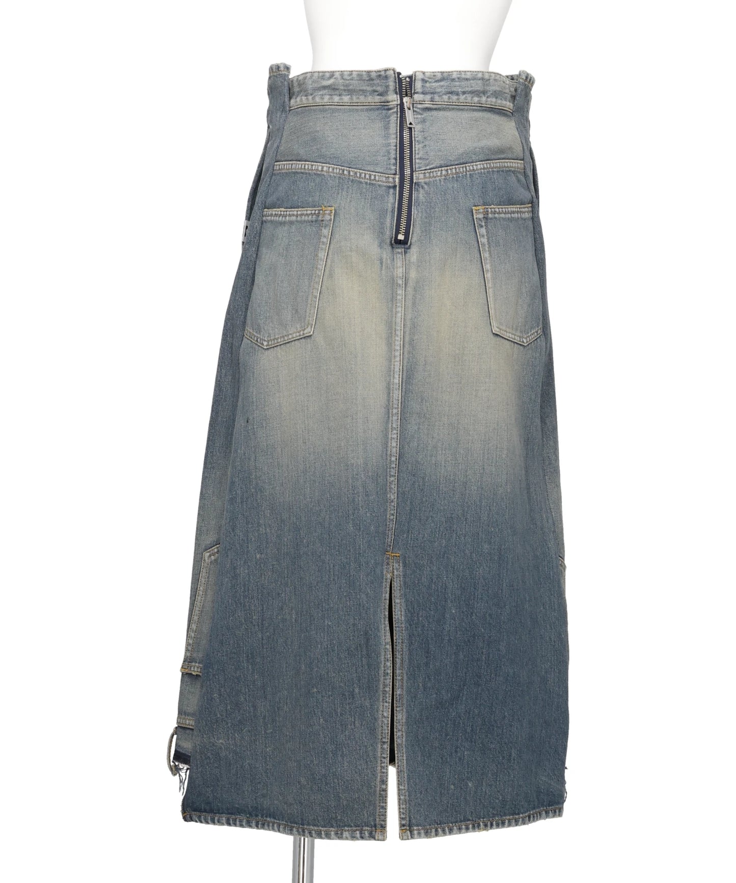 DISTRESSED DENIM SKIRT