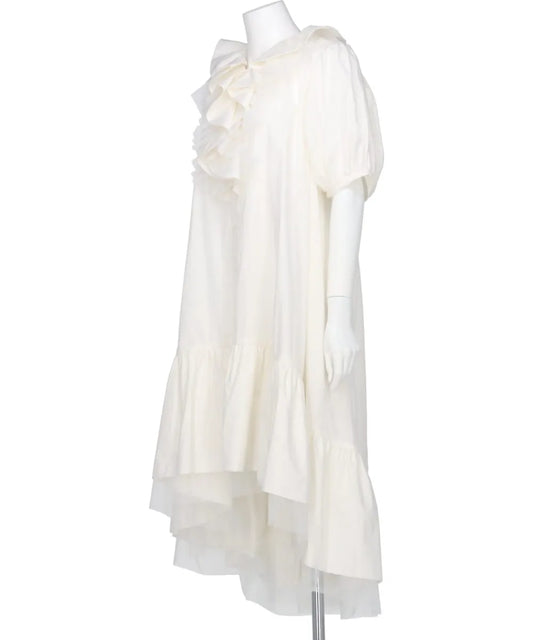 TULLE LAYERED PUFF SLEEVE DRESS