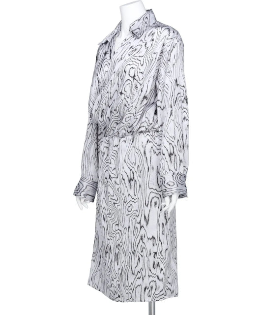 MOIRE SATIN SHIRT DRESS