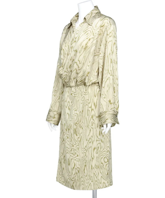 MOIRE SATIN SHIRT DRESS