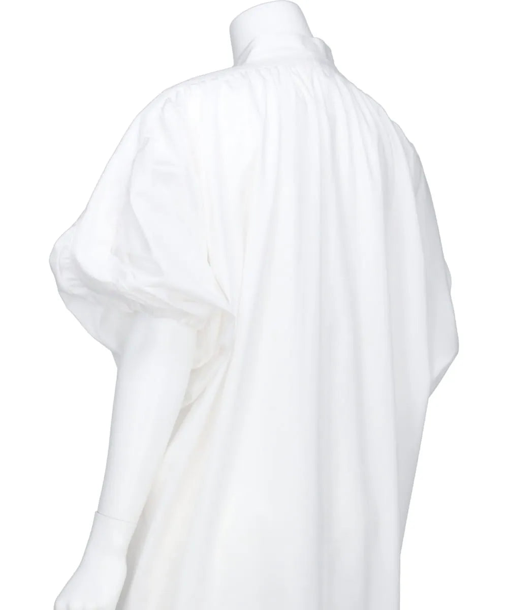 BROAD TUCK GATHER SLEEVE SHIRT DRESS