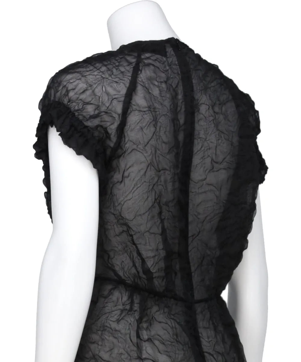 ELASTICATED GATHERED SLEEVE TULIP DRESS