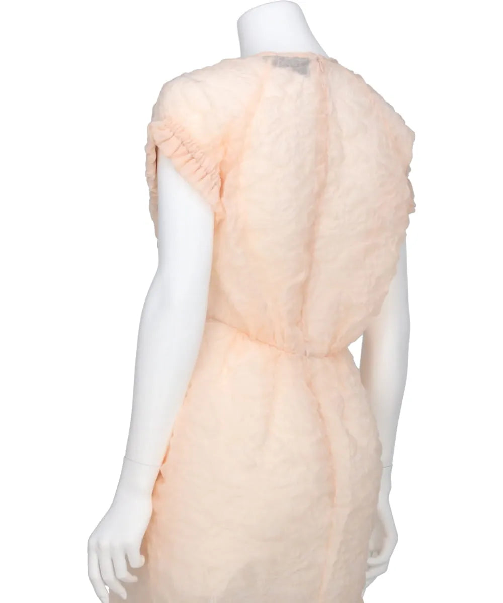 ELASTICATED GATHERED SLEEVE TULIP DRESS