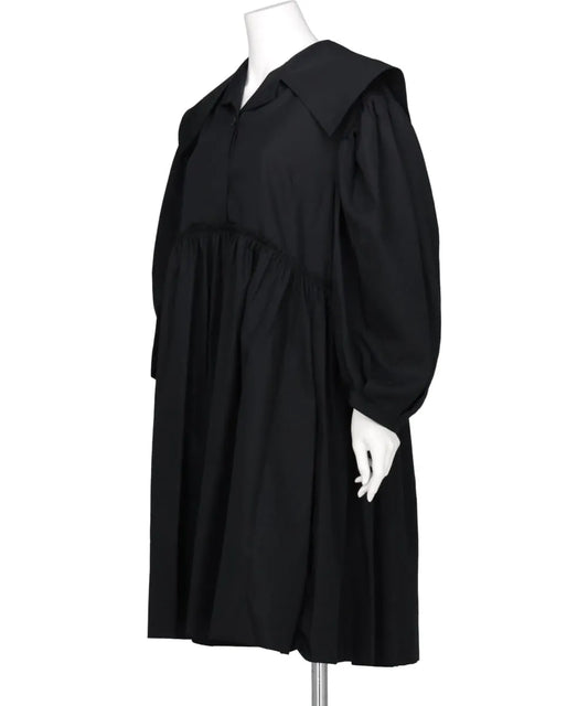 SHORT SAILOR COLLAR PUFF SLEEVE SHIRT DRESS