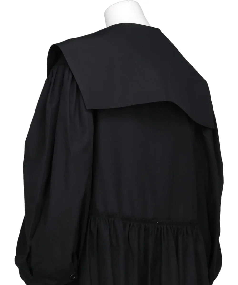 SHORT SAILOR COLLAR PUFF SLEEVE SHIRT DRESS