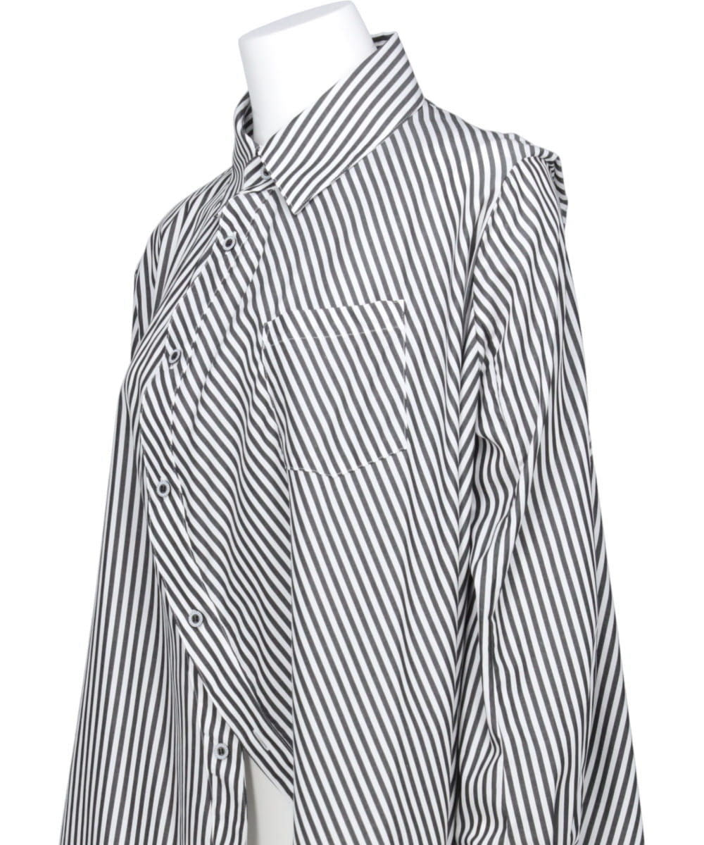 BALL SHIRT ONE PIECE(STRIPE)BLACK×WHITE