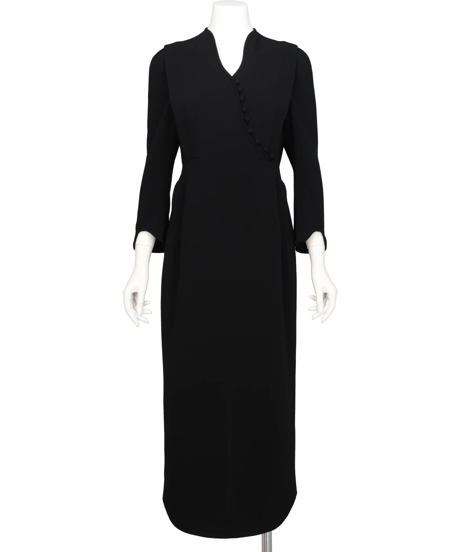 Mame Kurogouchi(マメクロゴウチ)TRIACETATE GEOGETTE V-NECK DRESS