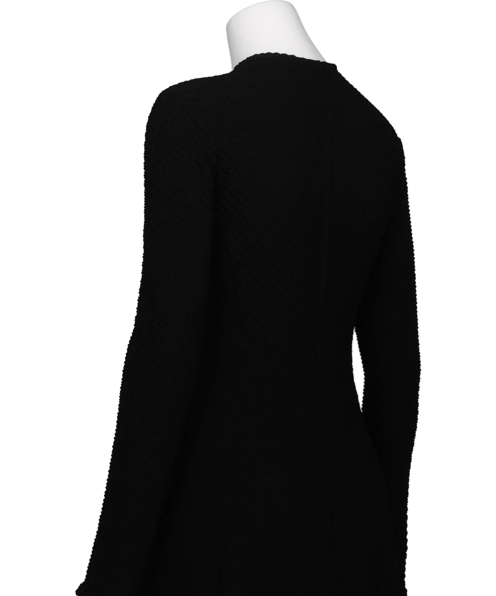 SHIRRIG JERSEY JACQUARD DRESS